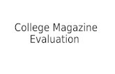 College Magazine evaluation power point