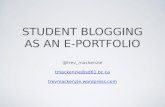 Student Blogging as an E-Portfolio