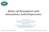 Basics of Amorphous and Amorphous Solid Dispersions