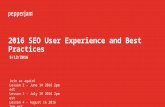 SEO 101 -  User Experience & 2016 SEO Best practices 5.17.16