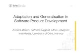 Adaptation and Generalisation in Software Product Development