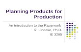 Planning Products for Production