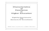 Characteristics of Excellence in Higher Education