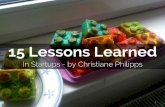 15 Lessons Learned in Startups