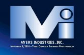 Q3 2016 Myers Industries Inc. Earnings Presentation Final