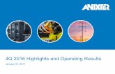 Anixter 4Q 2016 Highlights and Operating Results