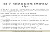Top 14 manufacturing interview tips