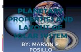 Planetary properties and layout of solar system