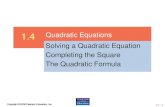 Solving a Quadratic Equation Completing the Square