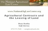 Agricultural Contracts and the Leasing of Land