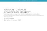 Passion to Teach, Conceptual Mastery