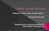Back vowel sounds