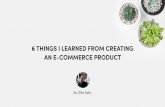 6 Things I learned from creating an e-commerce product