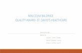 MALCOLM BALDRIGE QUALITY AWARD- ST. DAVID’S HEALTHCARE