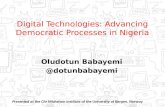 Digital Technologies: Advancing Democratic Processes in Nigeria