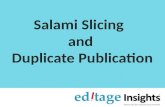 Avoid salami slicing and duplicate publication