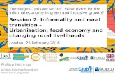 Informality and rural transition – urbanisation, food economy and changing rural livelihoods