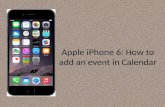 Apple iPhone 6: How to add calendar event in your phone