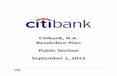 Citibank, N.A. Resolution Plan Public Section September 1, 2015