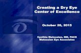 Fall 2015 - Creating a Dry Eye Center of Excellence