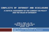 Conflicts of Interest and Disclosure A Critical Assessment of the ...