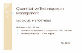 Quantitative Techniques in Management: Hypothesis testing