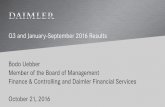 Daimler Q3 and January-September 2016 Results