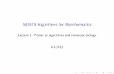 Primer to algorithms and molecular biology