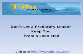 Don’t let a predatory lender keep you from a loan mod