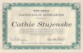 Smith and Nephew Certificate of Appreciation