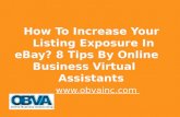 How to increase your listing exposure in ebay. 8 tips by online business virtual assistants