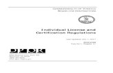 Individual License and Certification Regulations