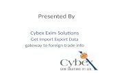 Import Export Products Data - Presented By - Cybex Exim Solutions
