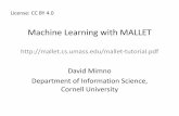 Machine Learning with MALLET