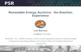 Renewable Energy Auctions: the Brazilian Experience