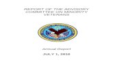 report of the advisory committee on minority veterans