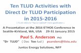 Ten TLUD Activities with Direct Dr TLUD Participation in 2015-2016