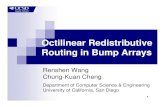 Octilinear Redistributive Routing in Bump Arrays