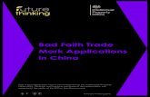 Bad faith trade mark applications in China