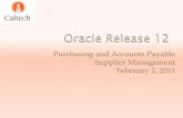 Purchasing and Accounts Payable Supplier Management February ...
