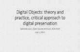 Digital Objects: theory and practice, critical approach to digital ...
