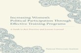 Increasing Women's Political Participation through Effective Training ...