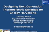 Designing Next-Generation Thermoelectric Materials for Energy ...