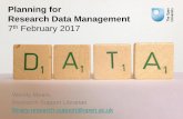 Planning for Research Data Management