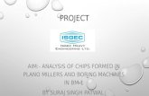 ANALYSES OF CHIPS FORMED IN PLANO MILLER AND HORIZONTAL BORING MACHINES .