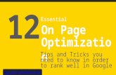 12 on page optimization tips for your website