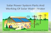 solar power system parts and working of solar water heater