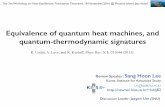 Equivalence of quantum heat machines, and quantum-thermodynamic signatures