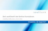 Do's und dont's bei Online-Formularen, Usability Coffee, Bern, 21.01.2016