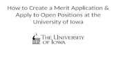 University of Iowa, Create a Merit Application